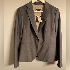 Petite Tropical Wool Pickstitched Blazer Jacket